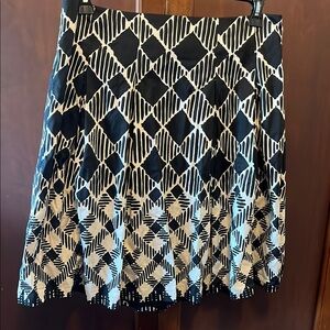 Talbots Black and White Patterned Women's Skirt